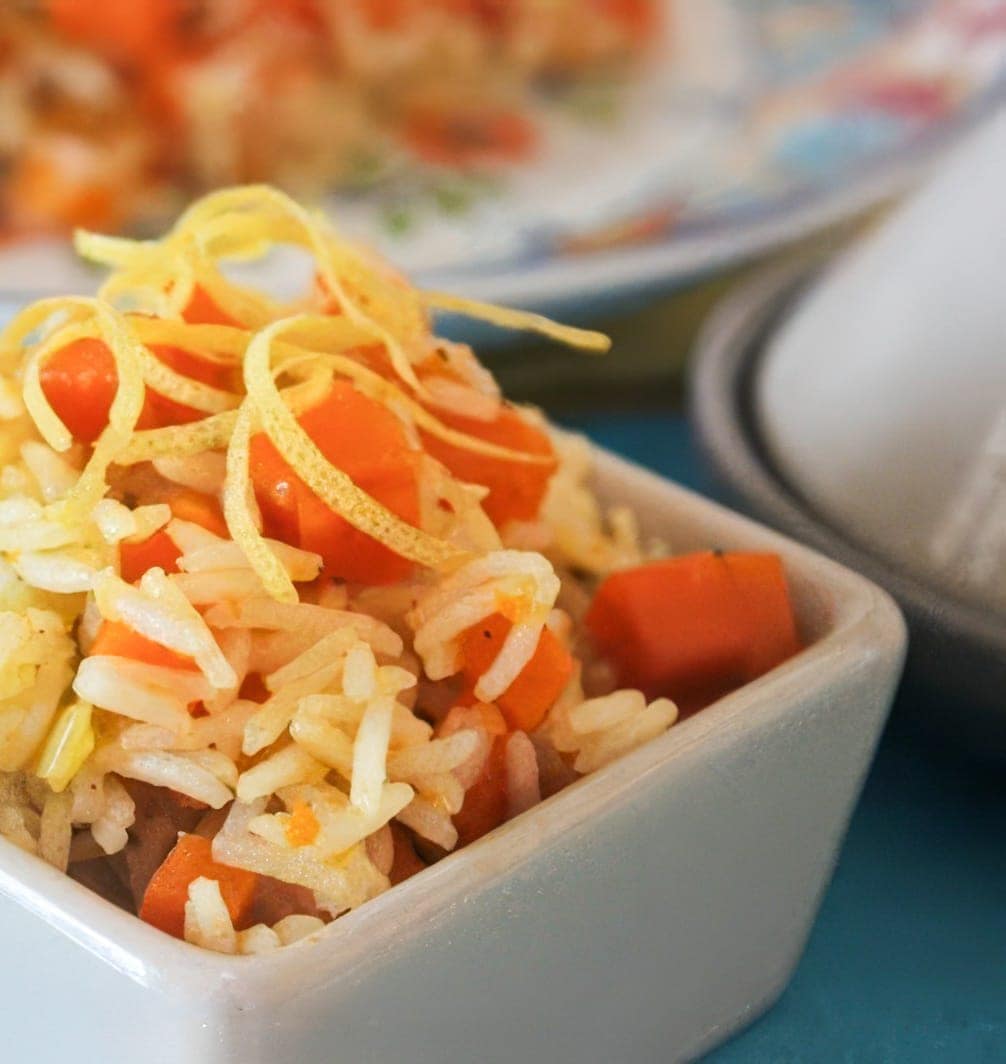RISO BASMATI CON ZUCCA,CURRY, ZENZERO E LIMONE
