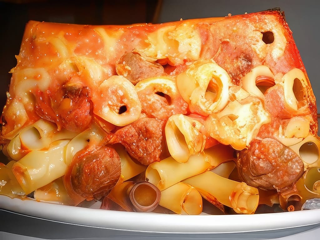 TIMBALLO DI ZITI CON POLPETTINE