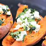 PATATE DOLCI CON FETA E CORIANDOLO