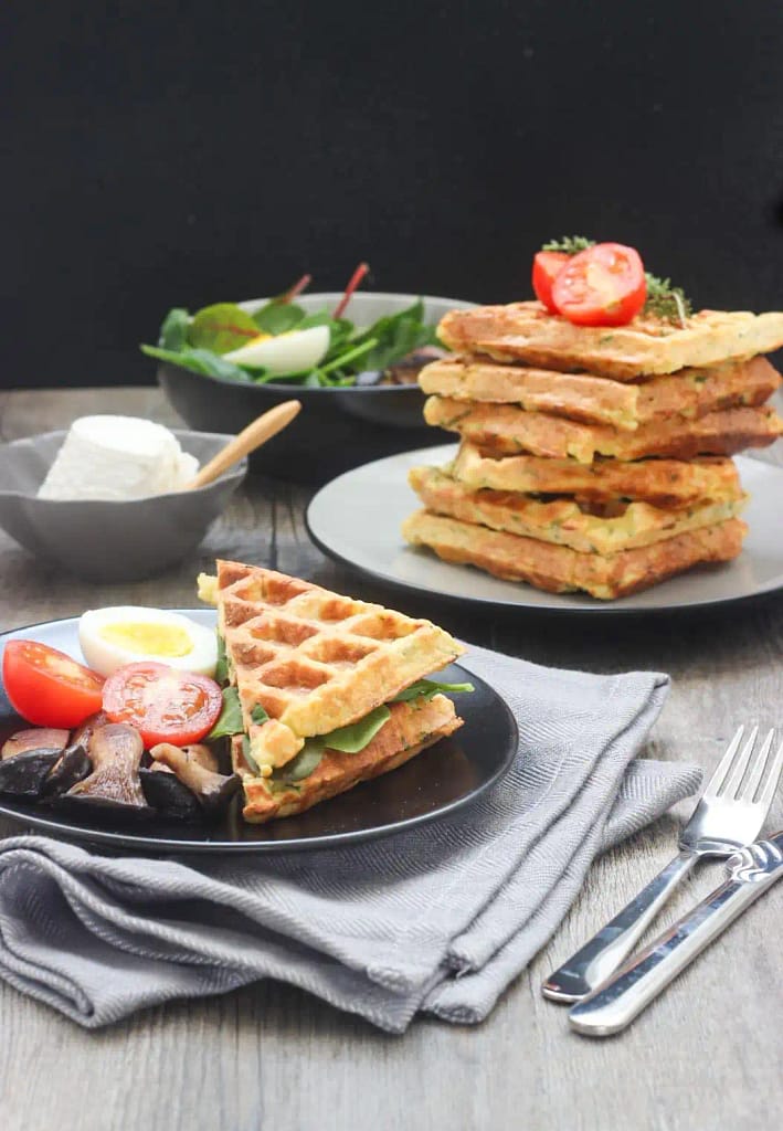 Piatto con waffle di patate