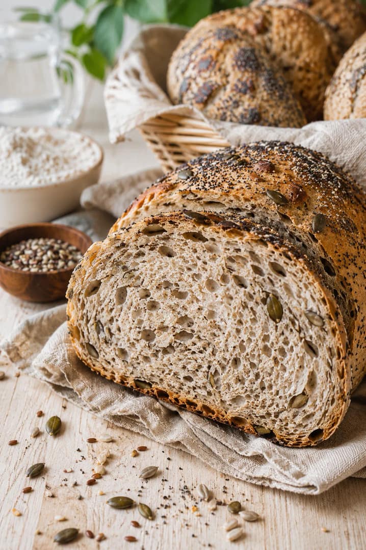 Pane semi integrale fatto in casa con semi misti