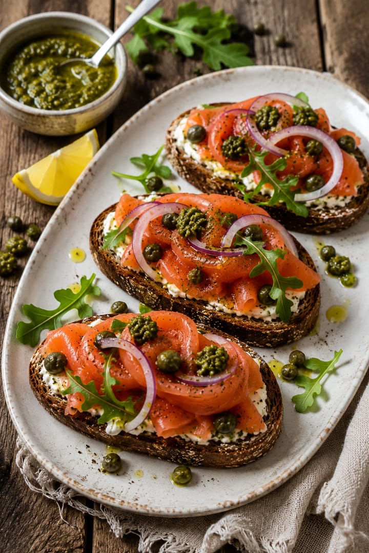 Crostini al salmone affumicato in stile irlandese