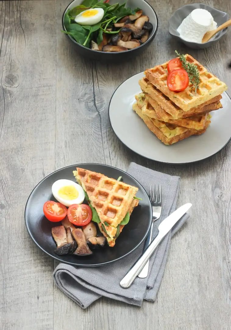 Piatto con waffle di patate