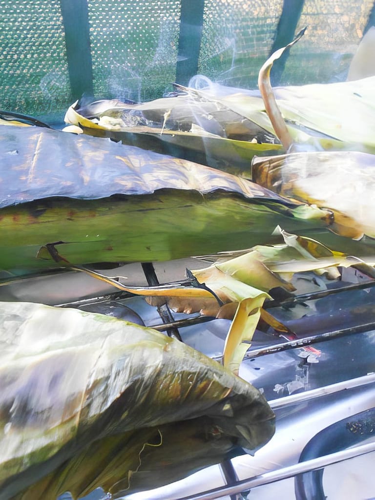 FILETTI DI MERLUZZO IN FOGLIE DI BANANO ALLA GRIGLIA
